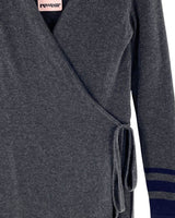 Vestido wrap tejido con lineas