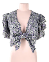 Blusa crop anudada print