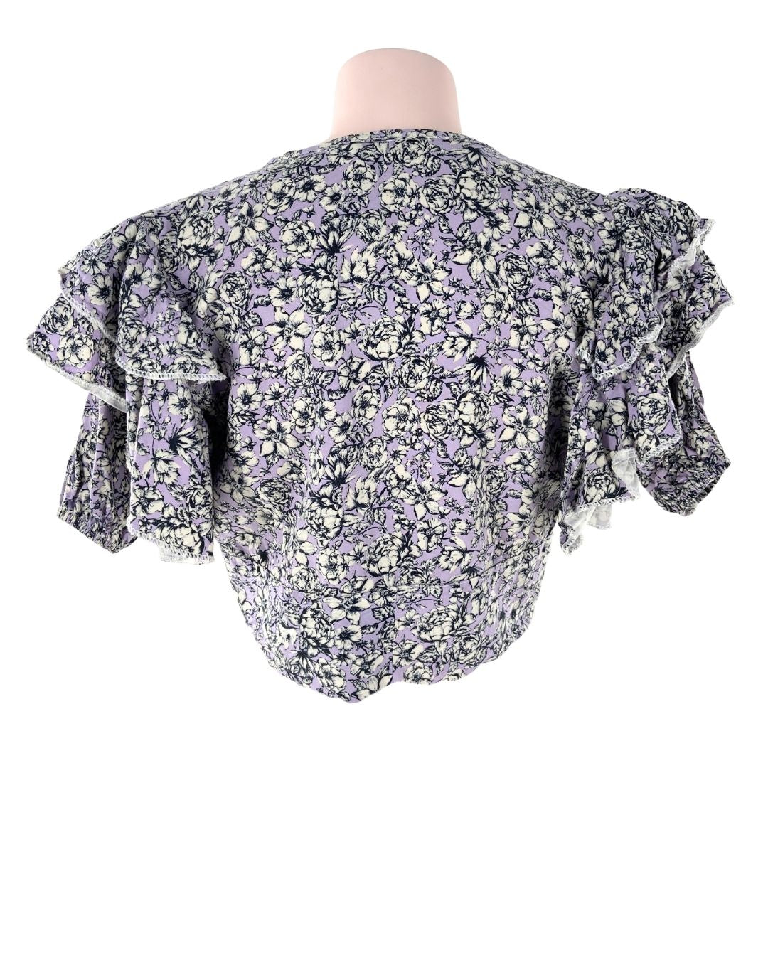 Blusa crop anudada print