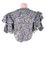 Blusa crop anudada print