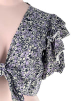 Blusa crop anudada print