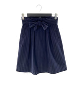 Falda midi paper bag a rayas