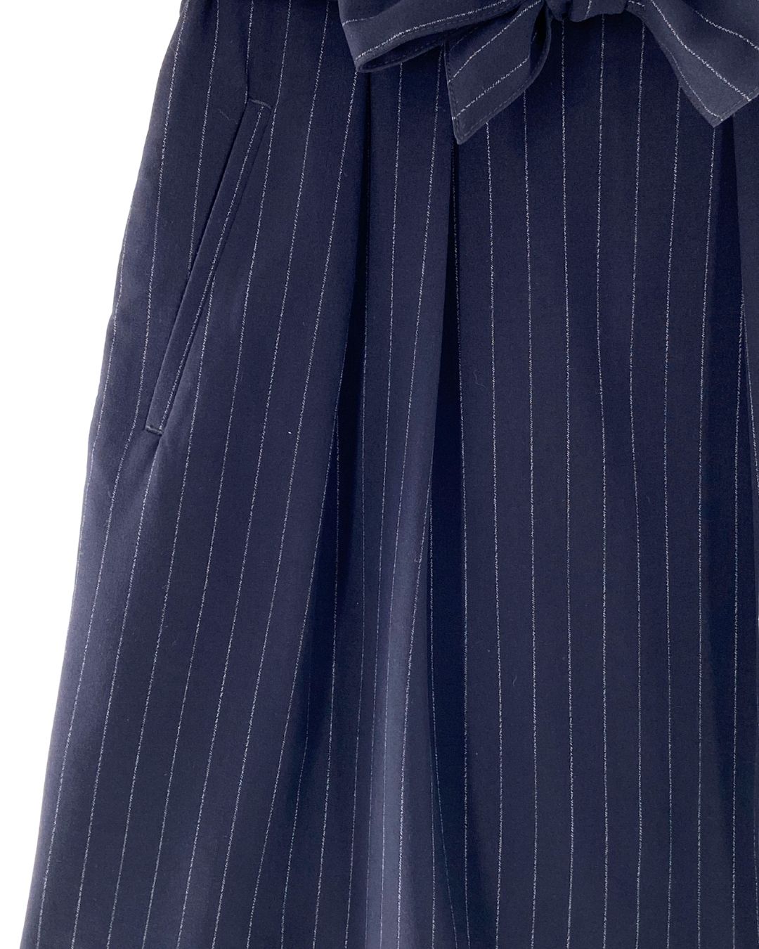 Falda midi paper bag a rayas