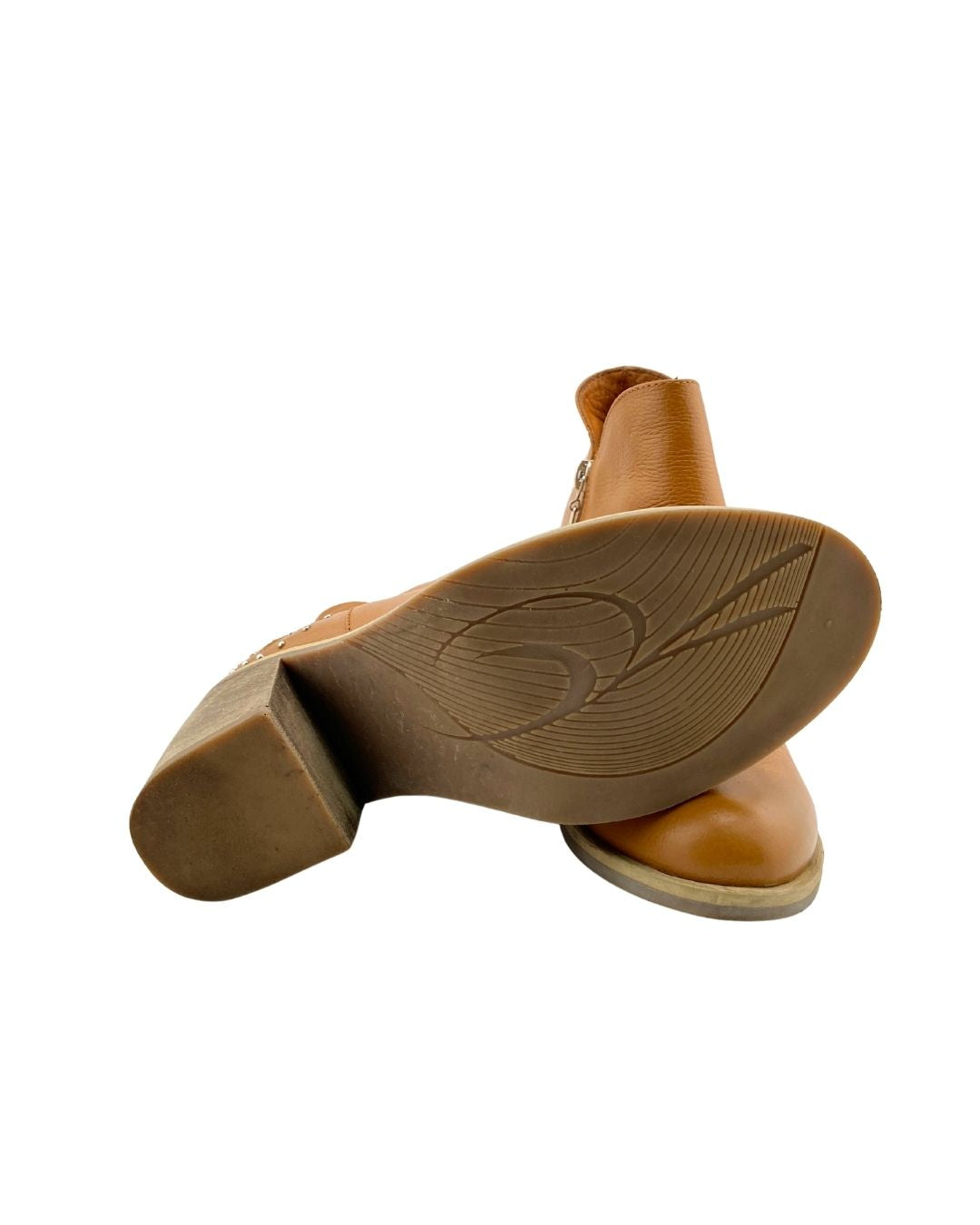 Botines en cuero con taches