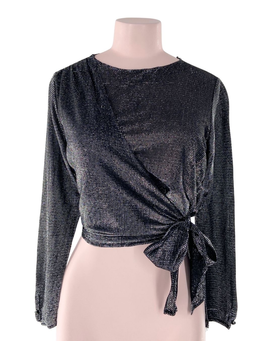 Blusa crop manga larga