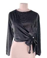 Blusa crop manga larga