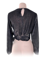 Blusa crop manga larga