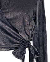 Blusa crop manga larga