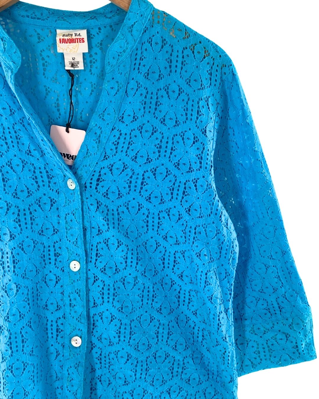 Camisa manga larga en encaje