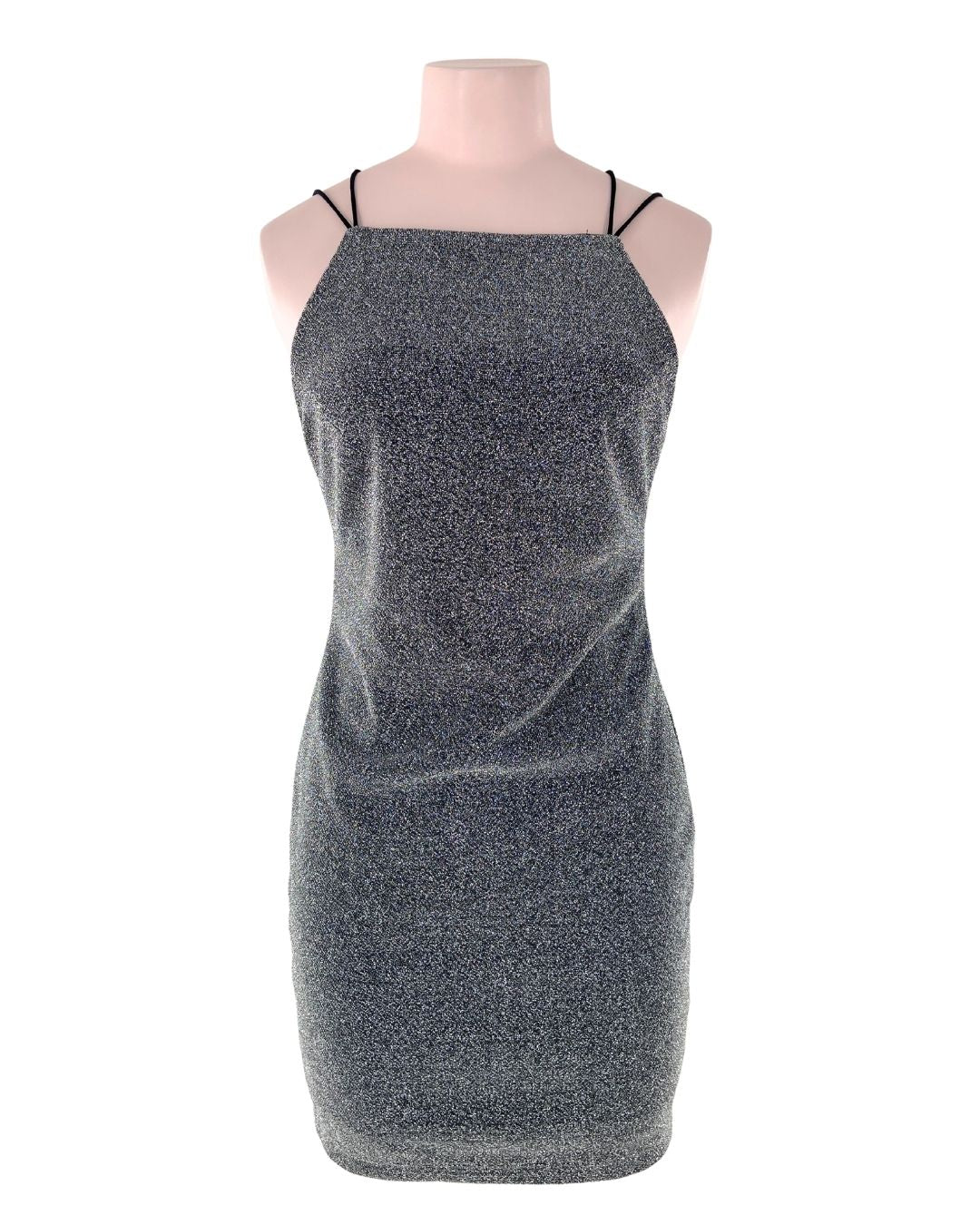 Vestido midi brillante cruzado