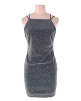 Vestido midi brillante cruzado