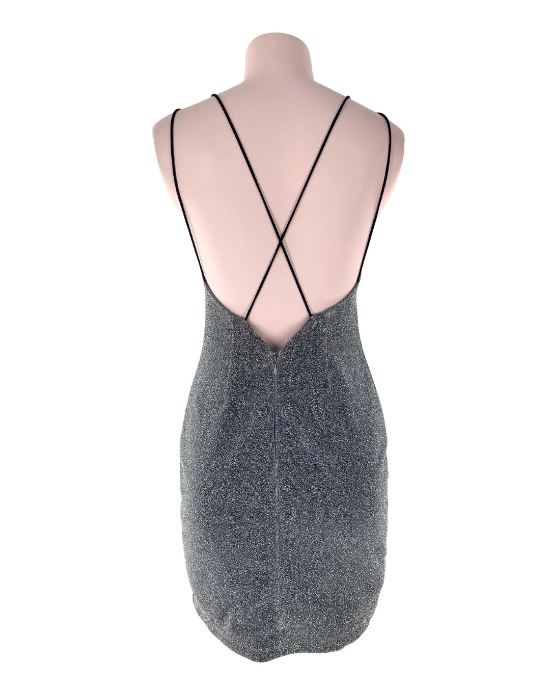 Vestido midi brillante cruzado