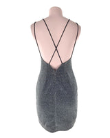 Vestido midi brillante cruzado