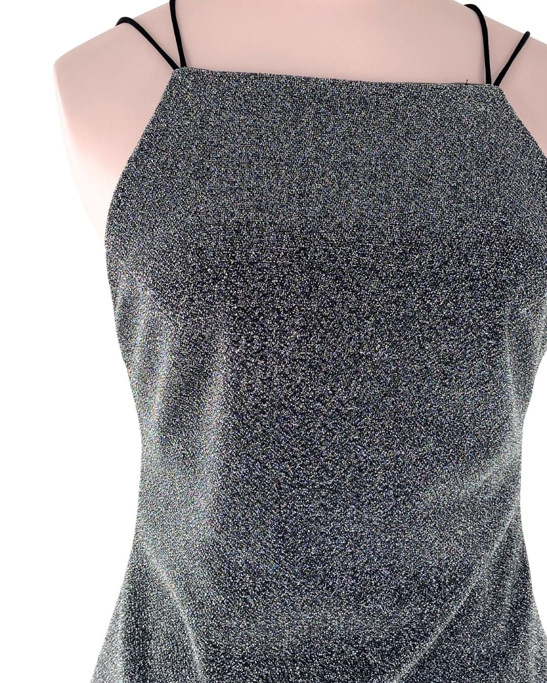 Vestido midi brillante cruzado