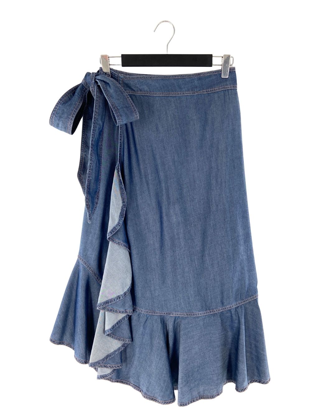 Falda wrap efecto denim