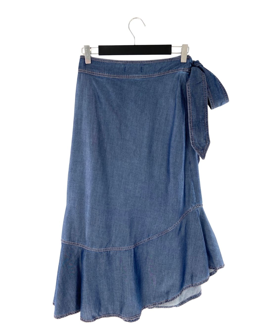 Falda wrap efecto denim