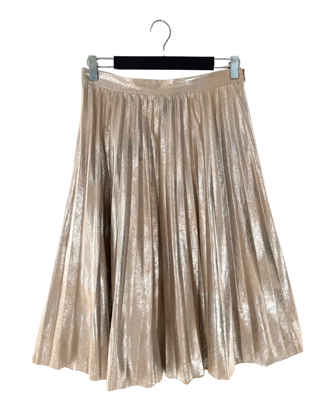 Falda plisada metalizada