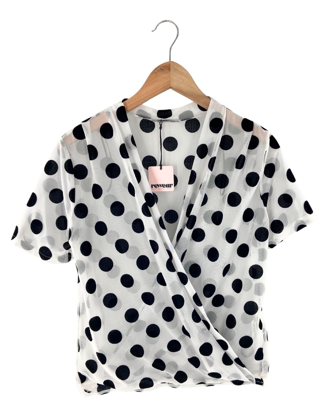 Blusa cruzada en mesh print