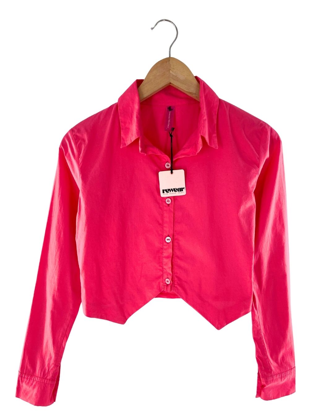 Camisa crop manga larga