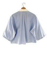 Camisa crop manga 3/4 oversize