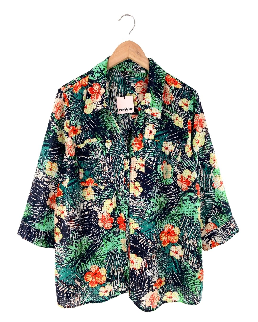 Camisa oversize print flores