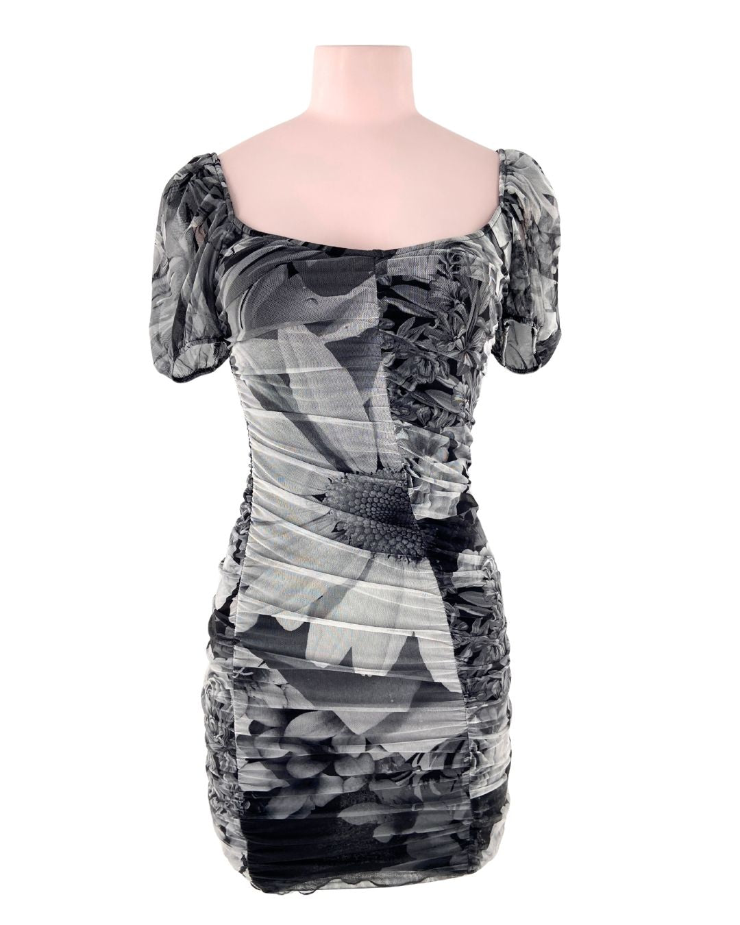 Vestido mini en mesh print
