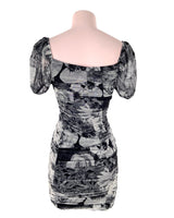 Vestido mini en mesh print