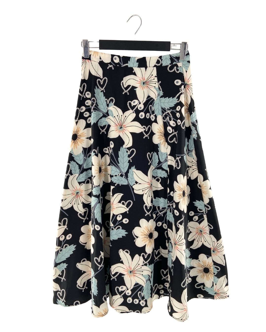Maxi falda amplia print flores