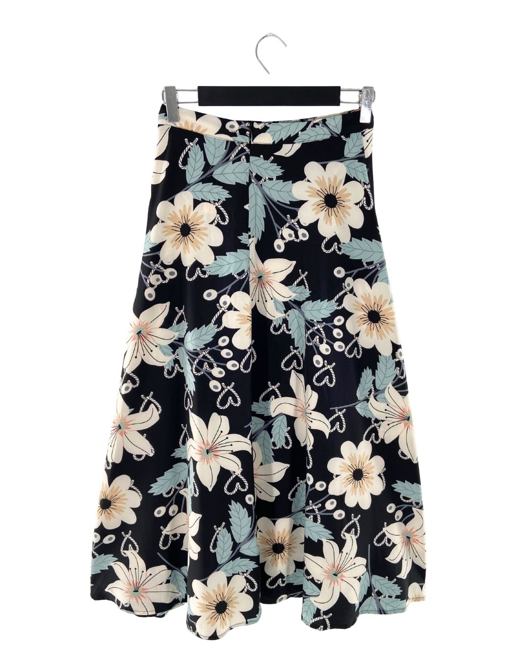 Maxi falda amplia print flores