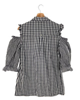 Blusa cut out en hombros print