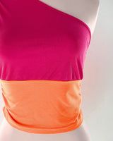 Blusa crop one shoulder