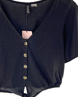 Blusa manga corta encauchada