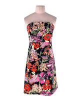 Vestido mini strapless print