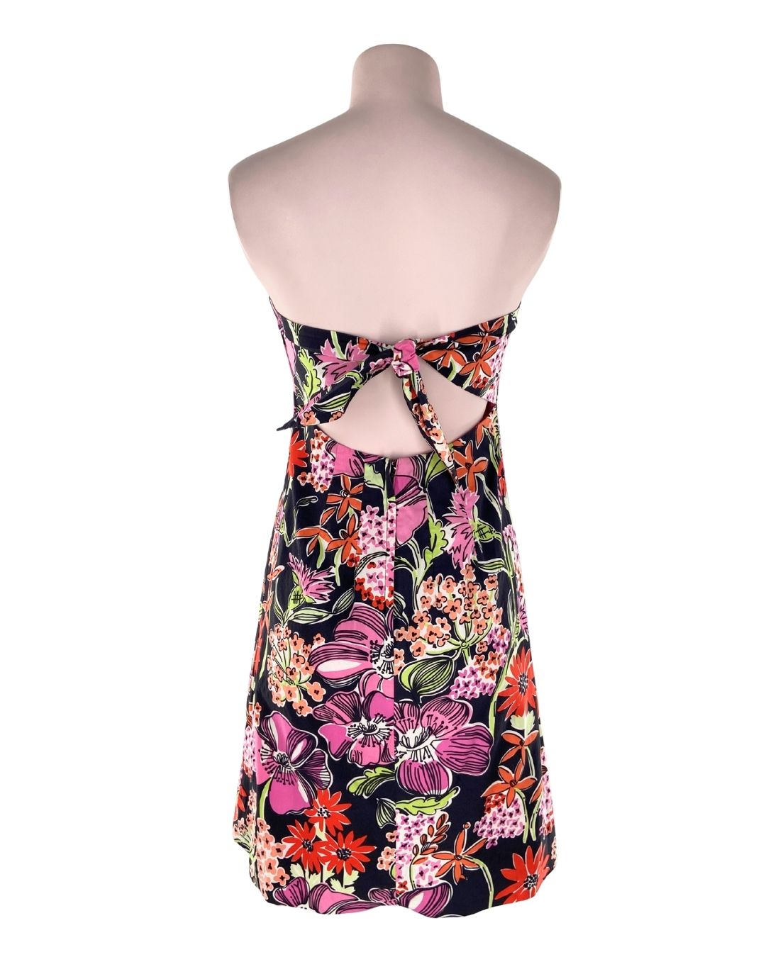 Vestido mini strapless print