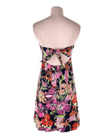 Vestido mini strapless print