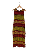 Maxi vestido a franjas y print