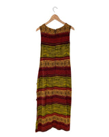 Maxi vestido a franjas y print