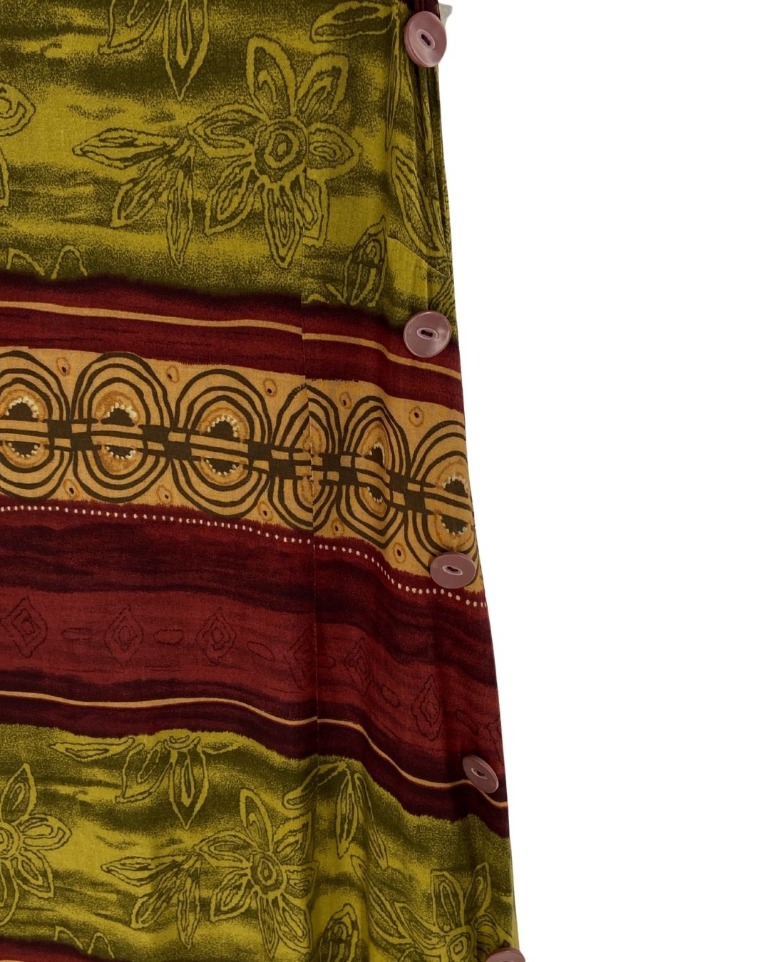 Maxi vestido a franjas y print