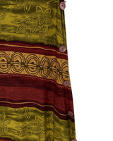 Maxi vestido a franjas y print