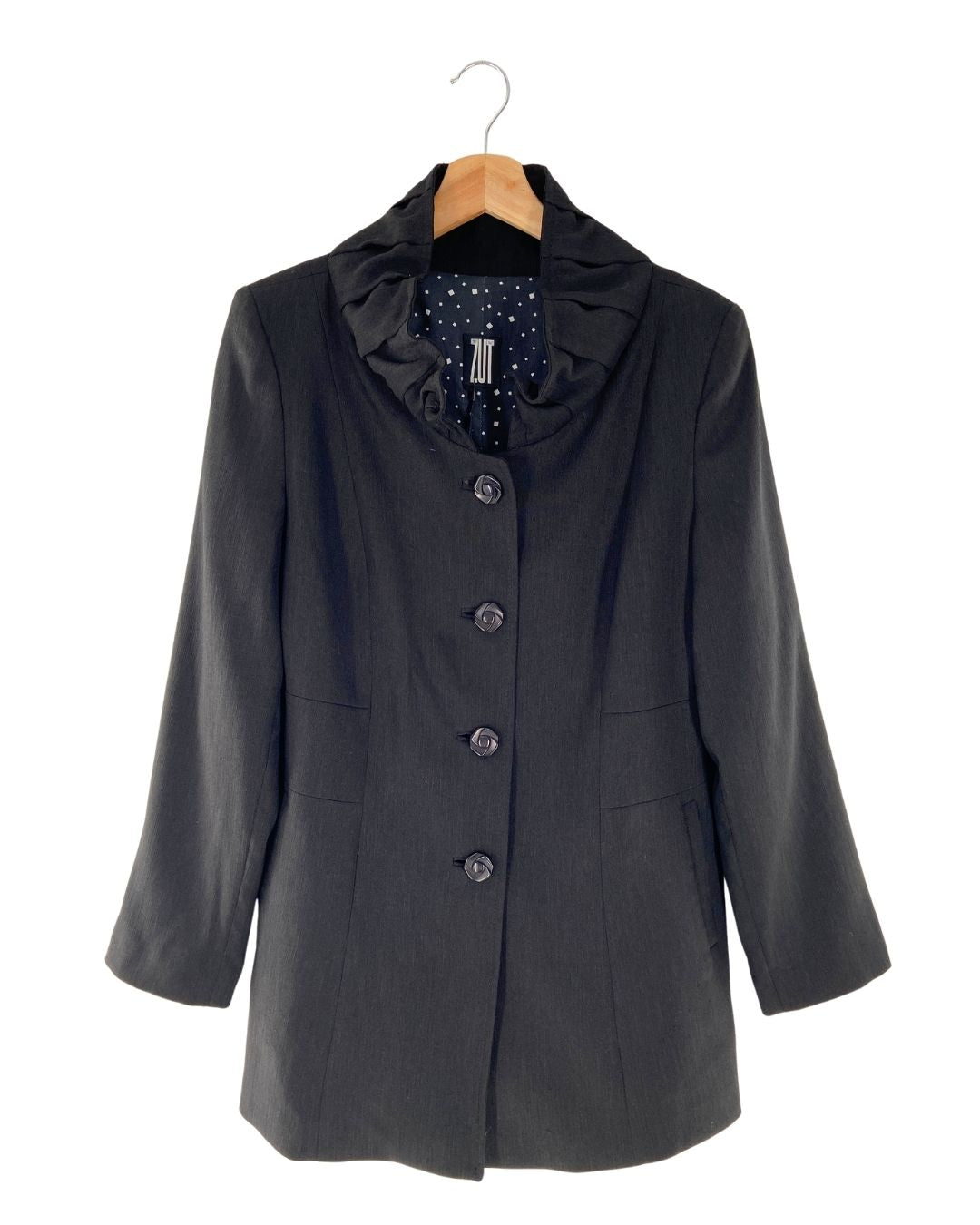 Blazer abotonado encauchado