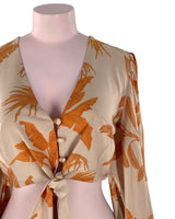 Blusa crop anudada puños