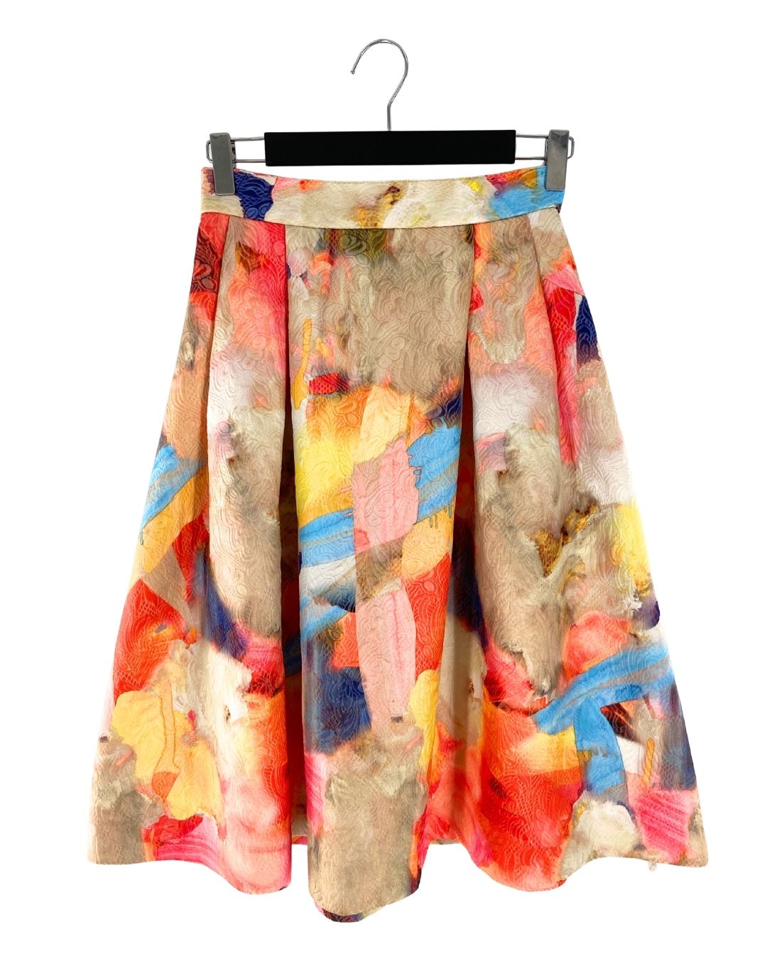 Falda midi en jacquard print