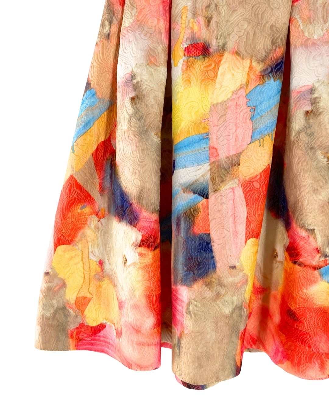 Falda midi en jacquard print