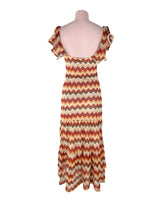 Maxi vestido en malla zigzag
