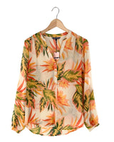 Blusa traslucida print hojas