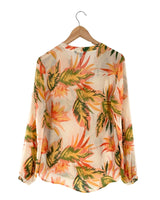 Blusa traslucida print hojas