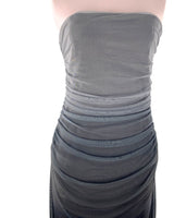 Vestido strapless en mesh