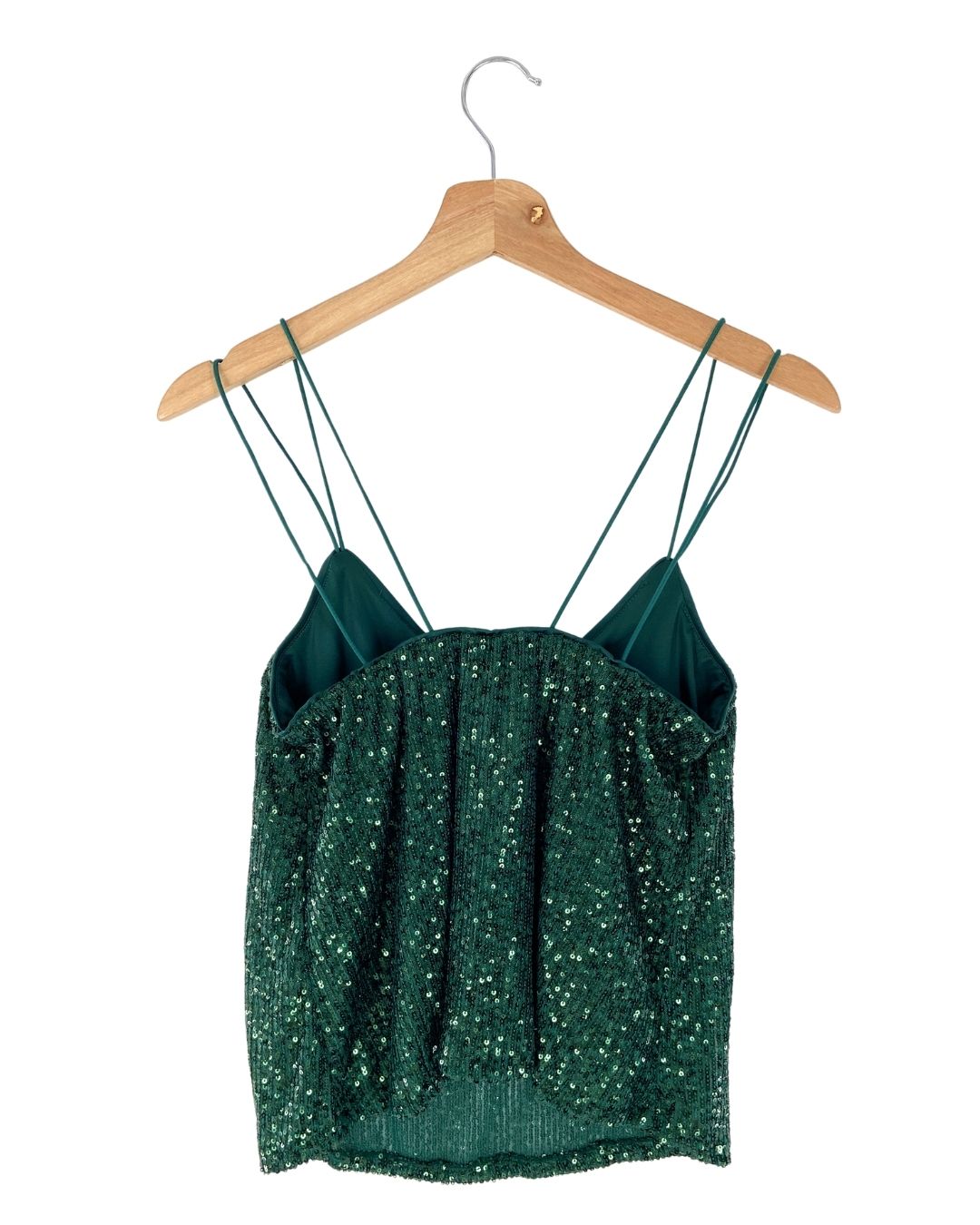 Crop top de tiras lentejuelas