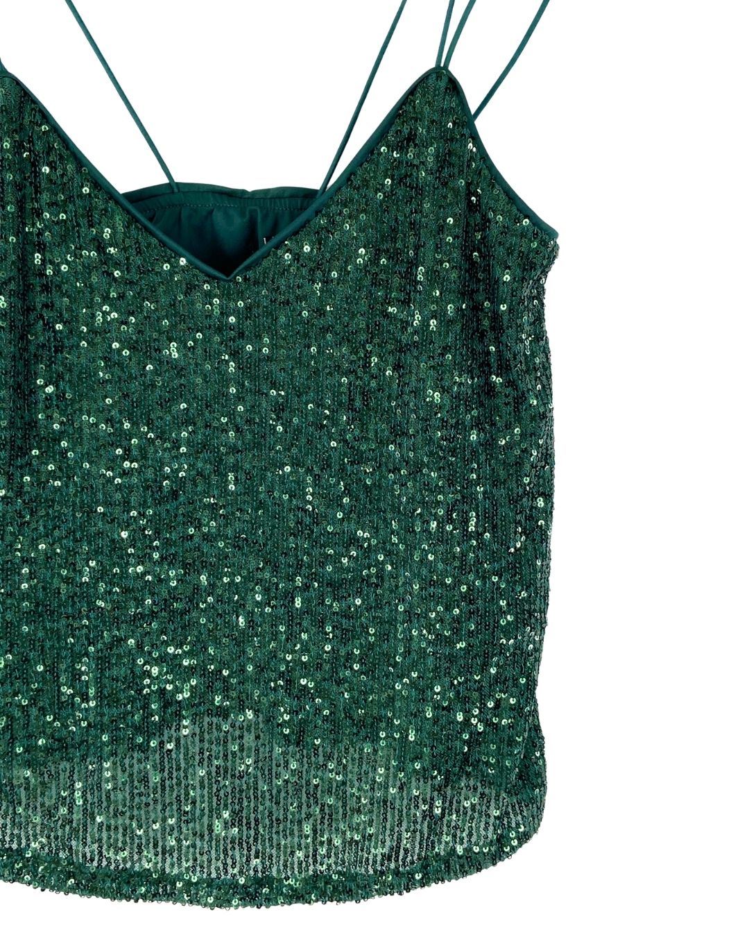 Crop top de tiras lentejuelas