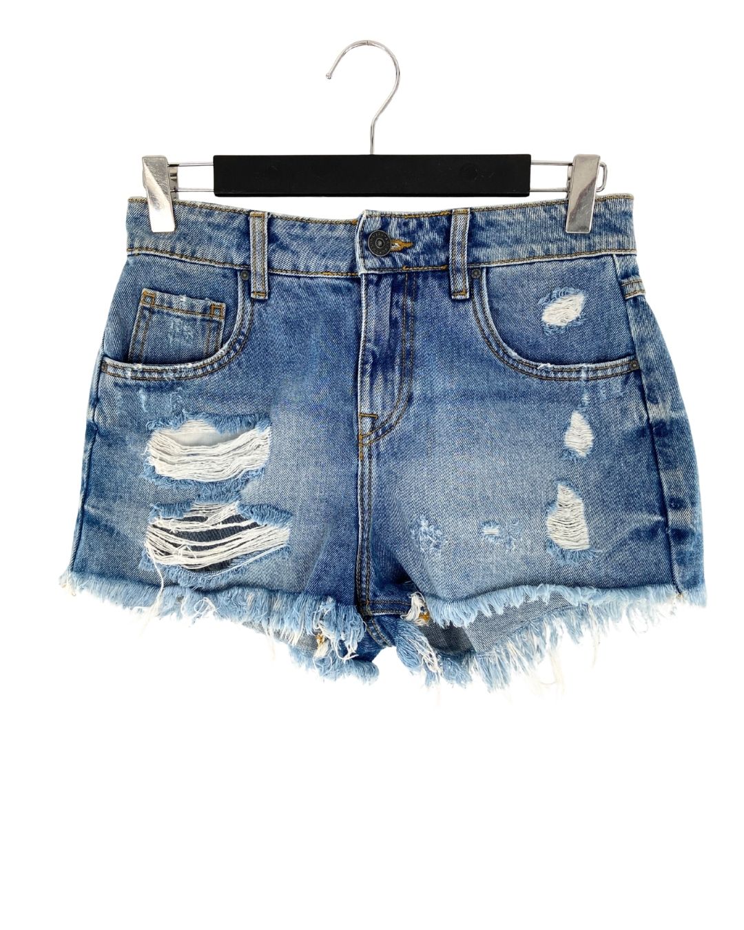 Short en denim destroyed